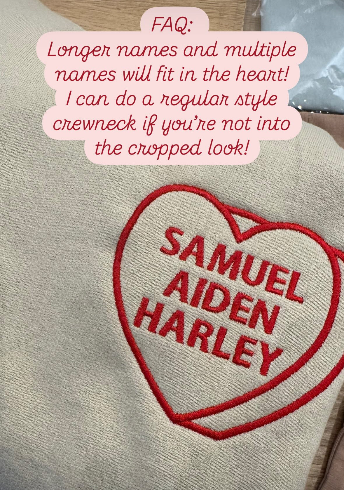 Candy Heart Cropped Crewneck