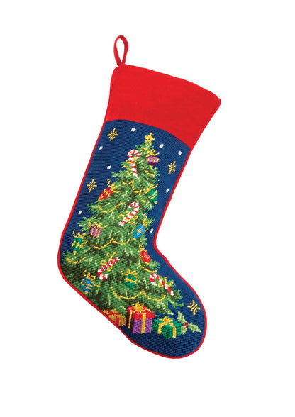 Christmas Tree Needlepoint Stocking