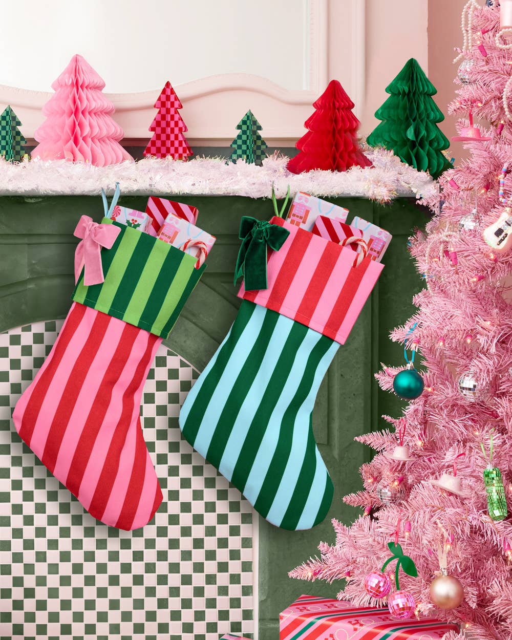 Striped Stocking - Xmas Christmas Holiday Tree