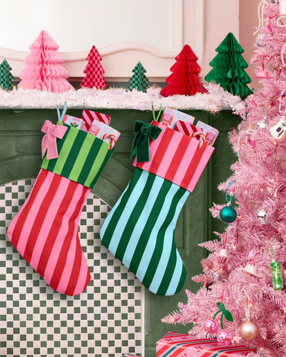 Striped Stocking - Xmas Christmas Holiday Tree