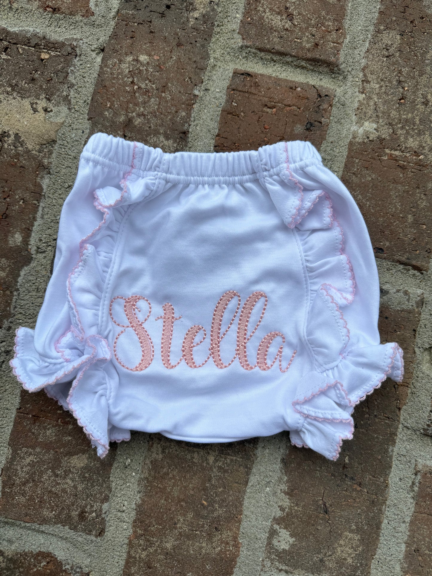 Magnolia Baby Pink Trim Monogram Diaper Cover