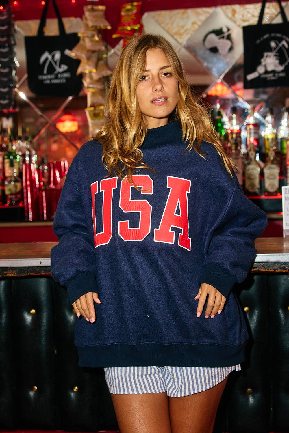 IT25USA & FLAG Reversible Mock Neck Sweatshirt