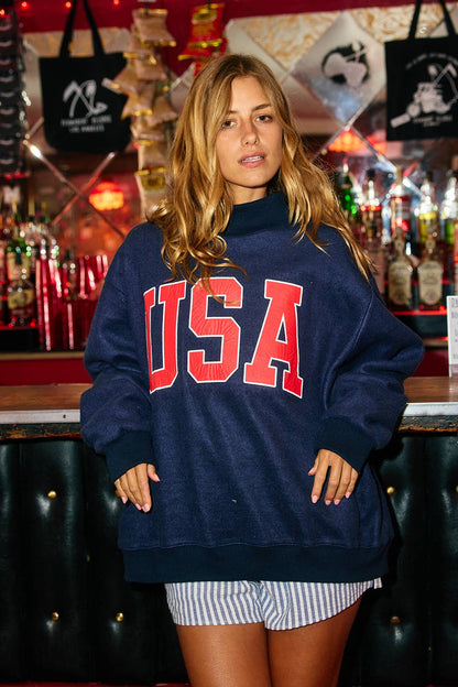 IT25USA & FLAG Reversible Mock Neck Sweatshirt