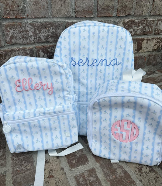 MINI BACKER - Ribbon Floral Blue Mini Backpack by TRVL Designs