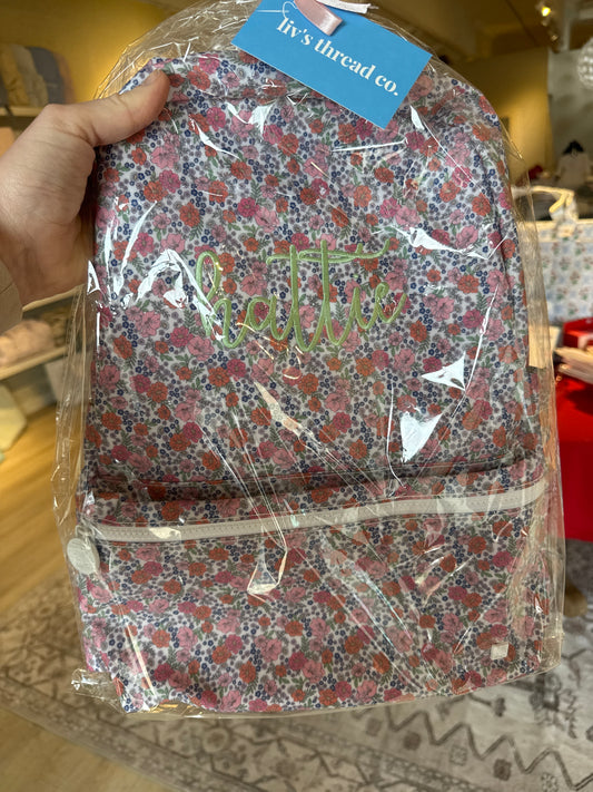 Garden Floral Backpacker “hattie” embroidery