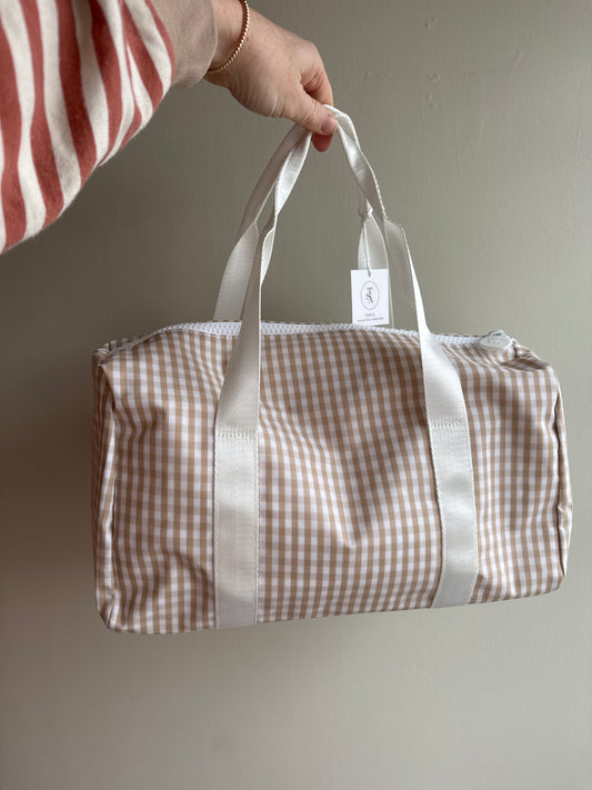 Gingham Khaki Duffel by TRVL