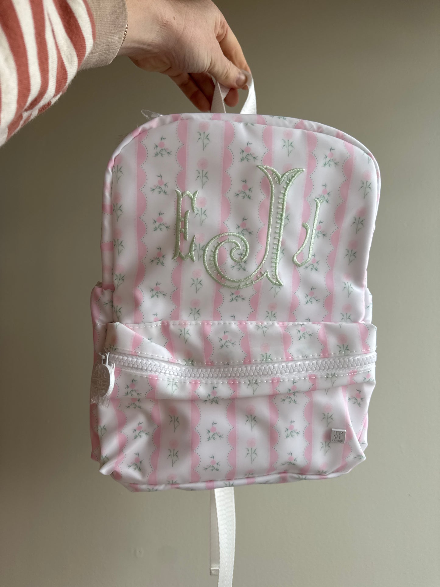 Mini Backer - Ribbon Floral Pink - eJj monogram