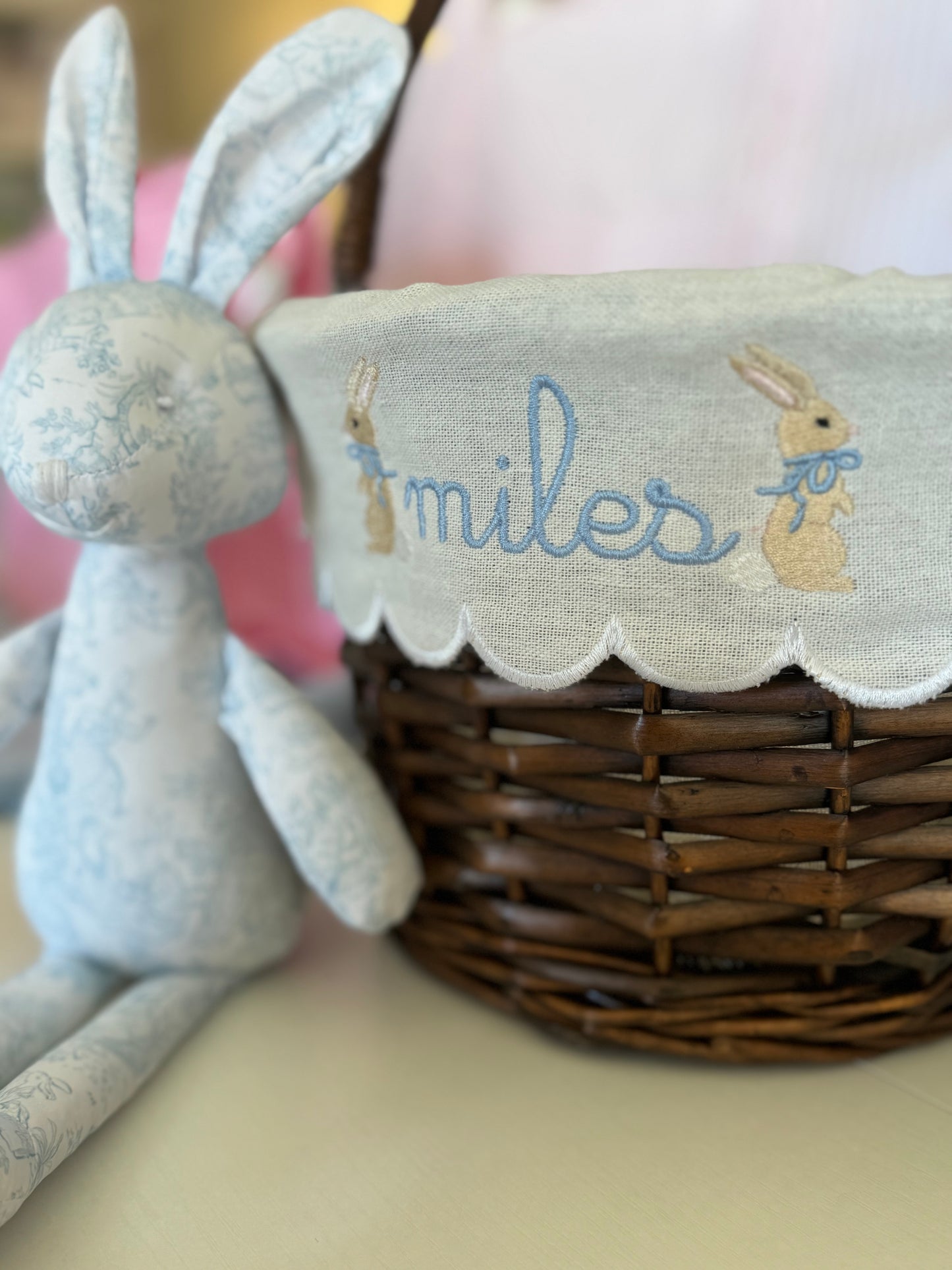 Lined Wicker Easter Basket