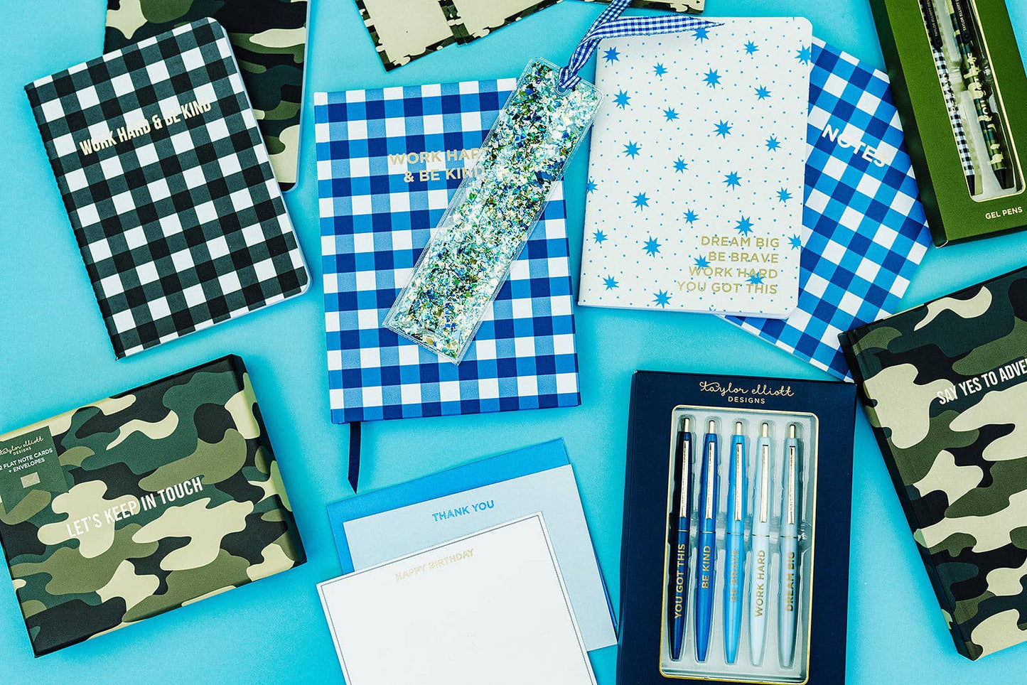 Bookmark - Blue + Green Confetti
