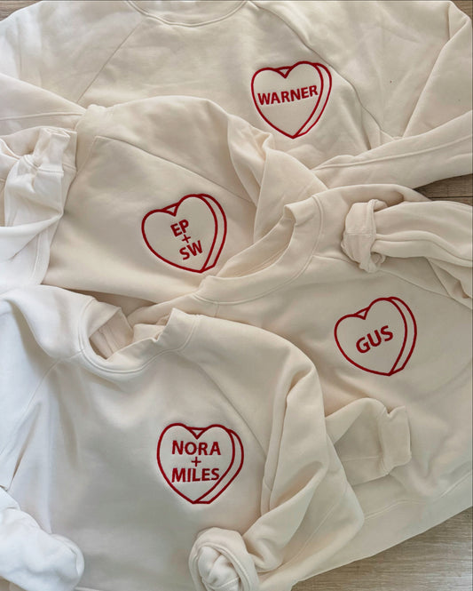 Candy Heart Cropped Crewneck