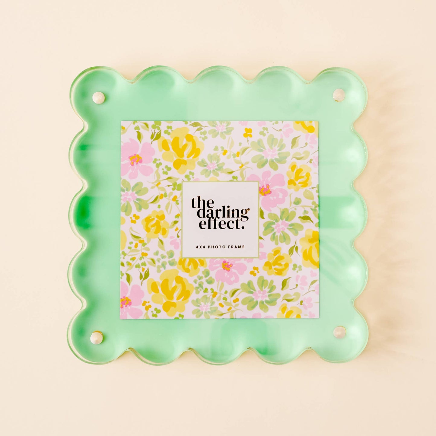 Square Scalloped Acrylic Frame-Green