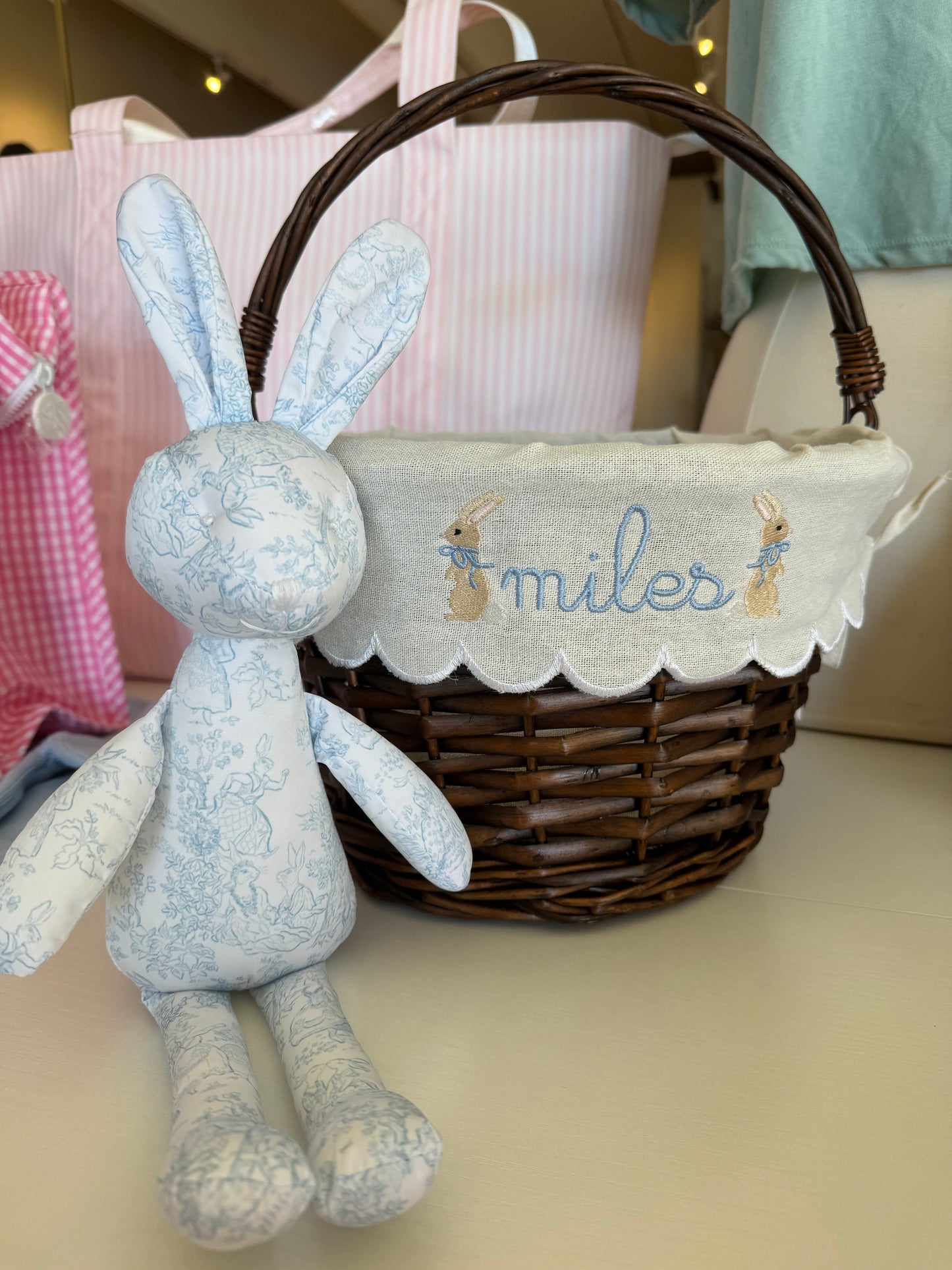 Lined Wicker Easter Basket