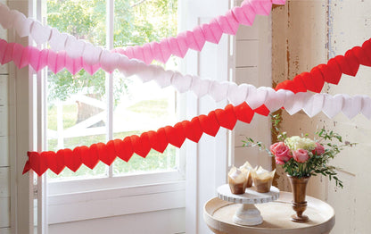 Heart Crepe Paper Banner Set