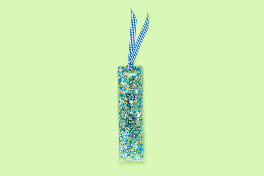 Bookmark - Blue + Green Confetti