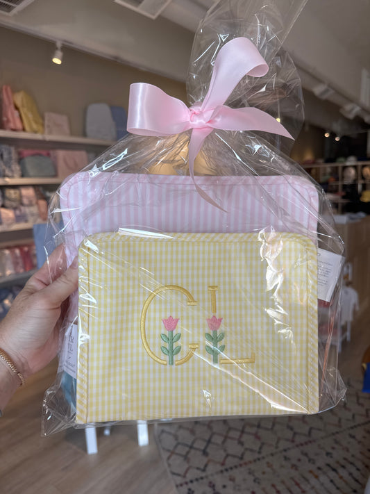 Medium Roadie Zip Pouch - GINGHAM BUTTERCUP by TRVL Designs