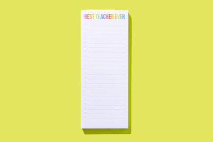 List Pad w/ Magnet - "Best Teacher Ever" - 100 Sheets