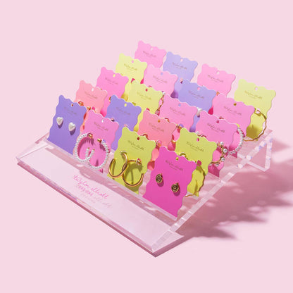 Stud Earrings - Flowers w/ Yellow Gems - Caroline