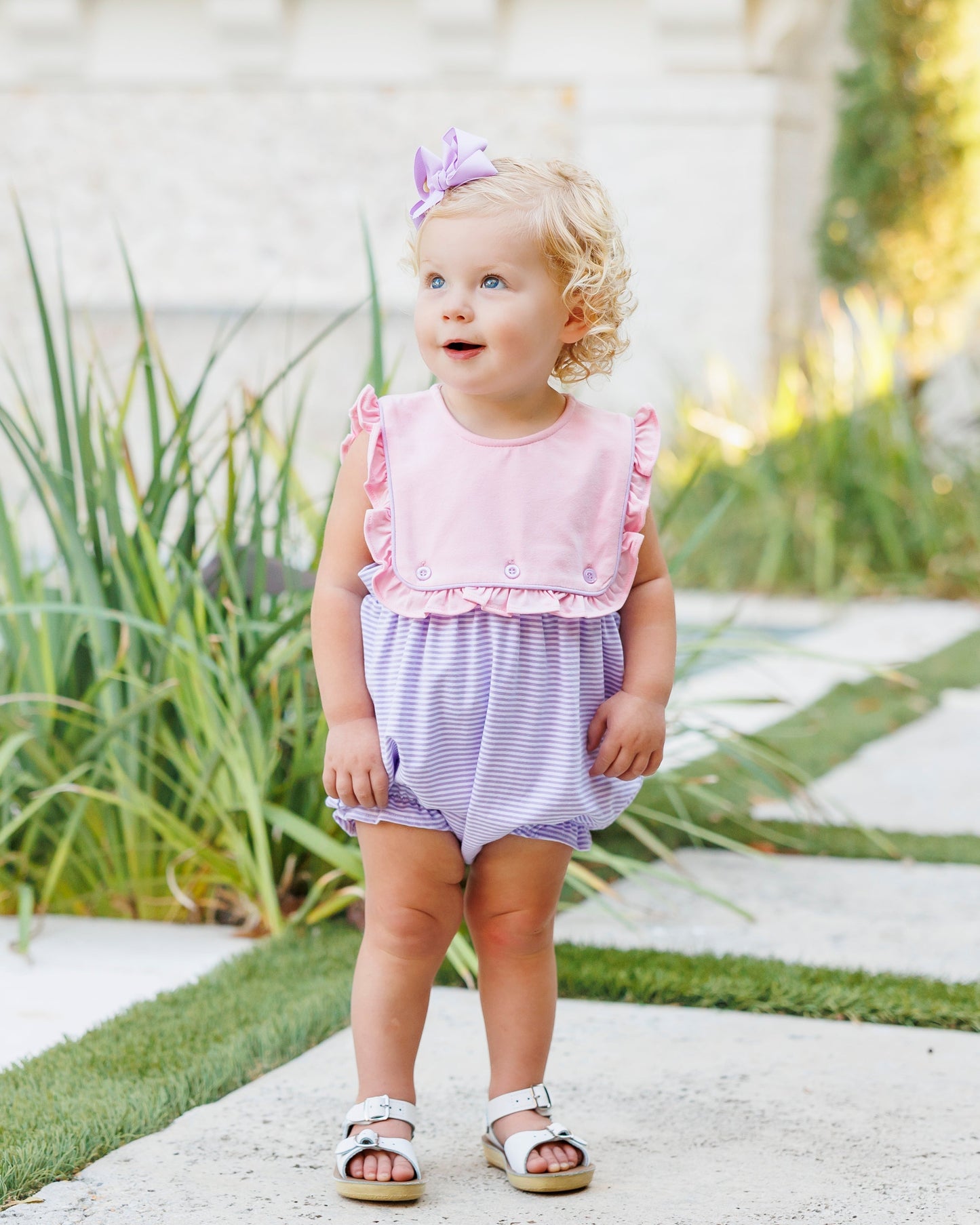 Amelia Bubble- Pink and Lavender Stripe PREORDER ETA April