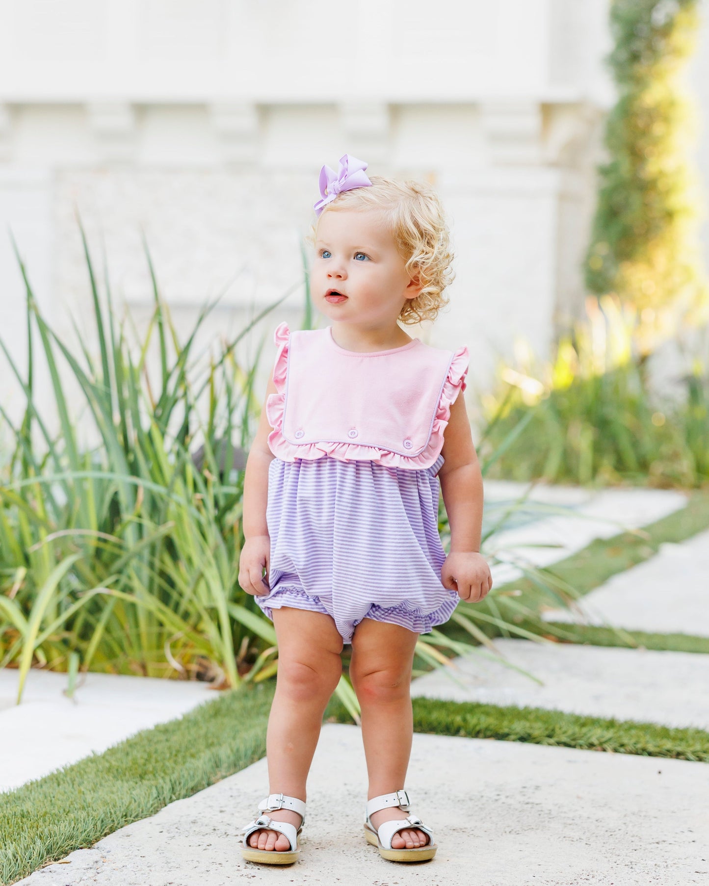 Amelia Bubble- Pink and Lavender Stripe PREORDER ETA April