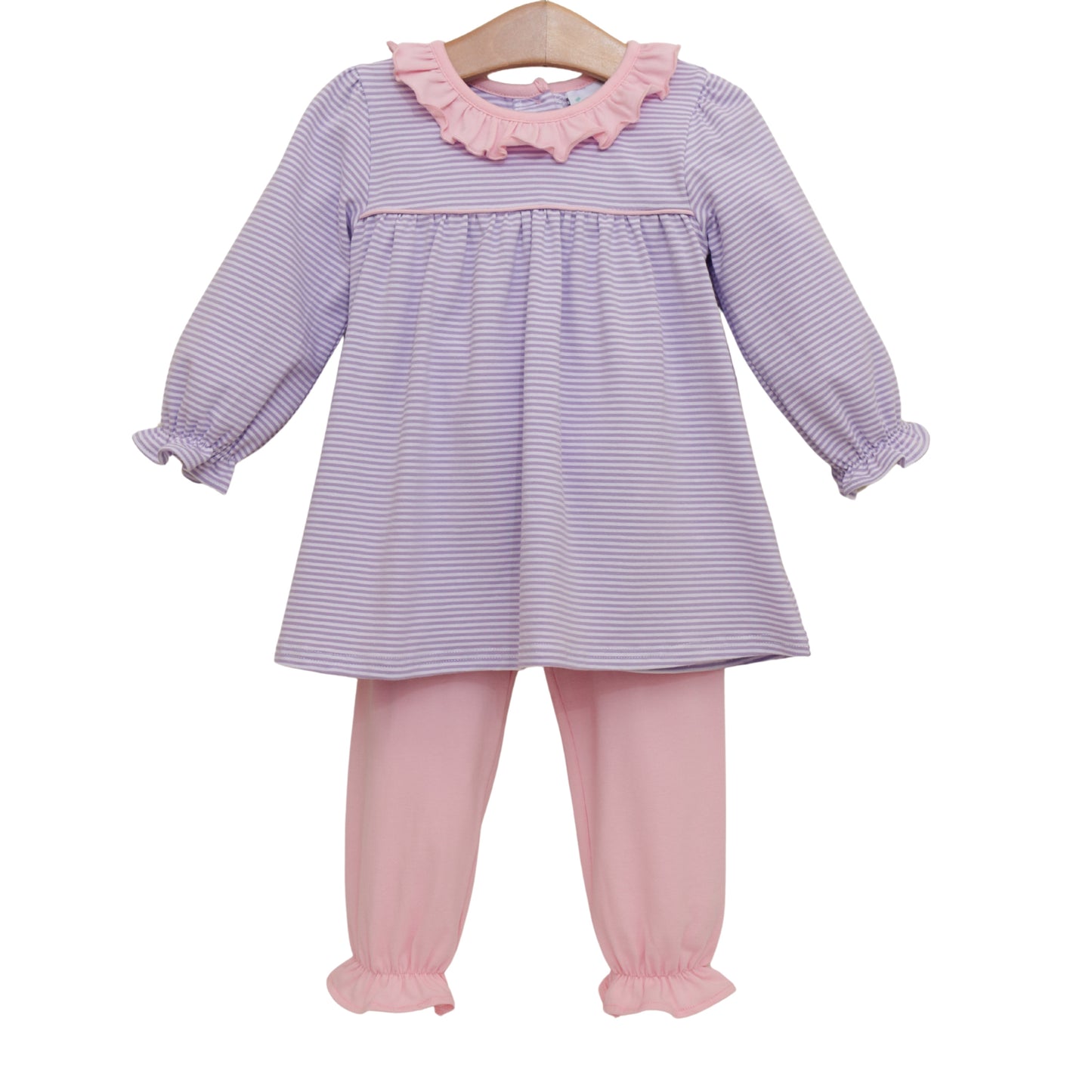 Audrey Bloomer Pants Set- Lavender Stripe/Light Pink (Fall Preorder ETA September)