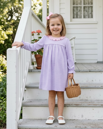 Audrey Dress- Lavender Stripe/Light Pink (Fall Preorder ETA September)