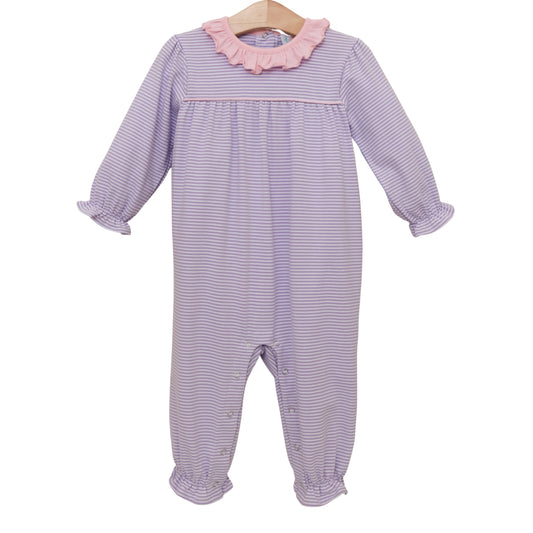 Audrey Romper- Lavender Stripe/Light Pink (Fall Preorder ETA September)