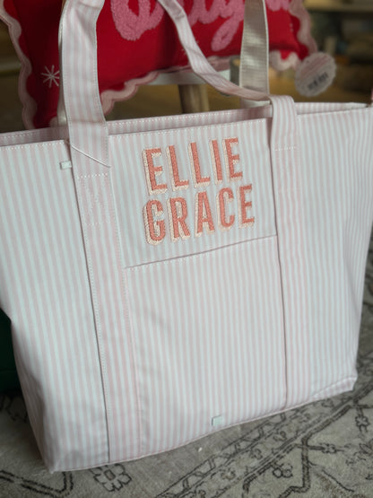 JUMBO TOTE - X-Large Tote PIMLICO STRIPE PINK