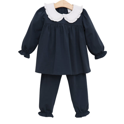 Catherine Bloomer Pants Set - Navy (Fall Preorder ETA September)