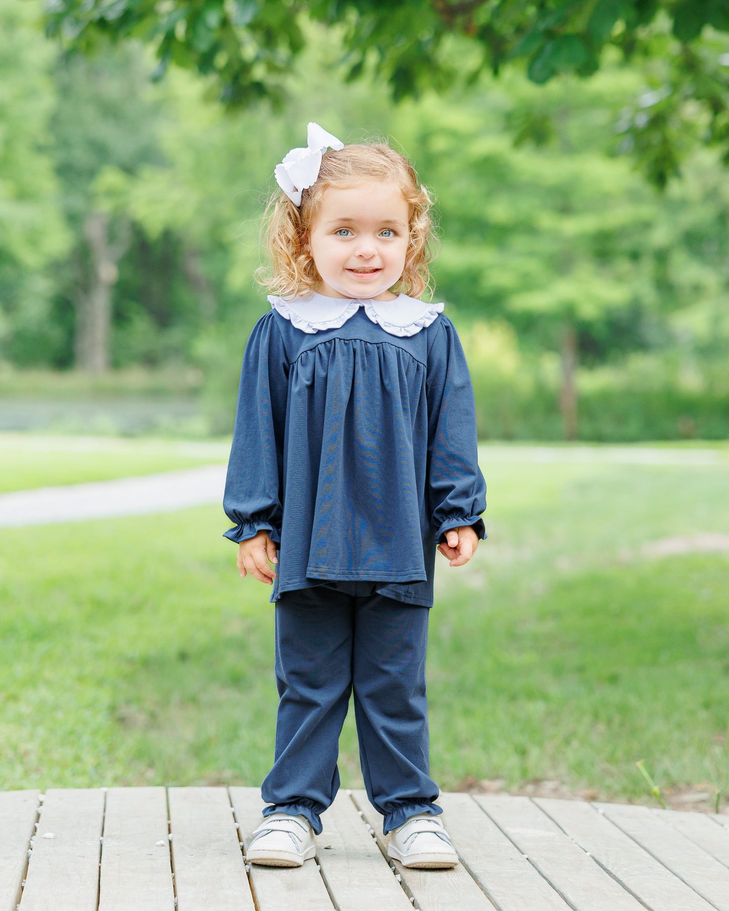 Catherine Bloomer Pants Set - Navy (Fall Preorder ETA September)
