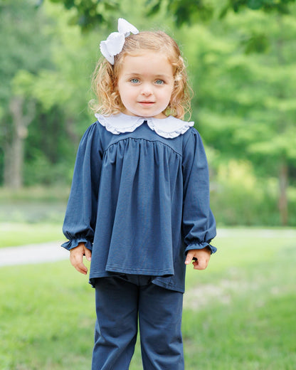 Catherine Bloomer Pants Set - Navy (Fall Preorder ETA September)