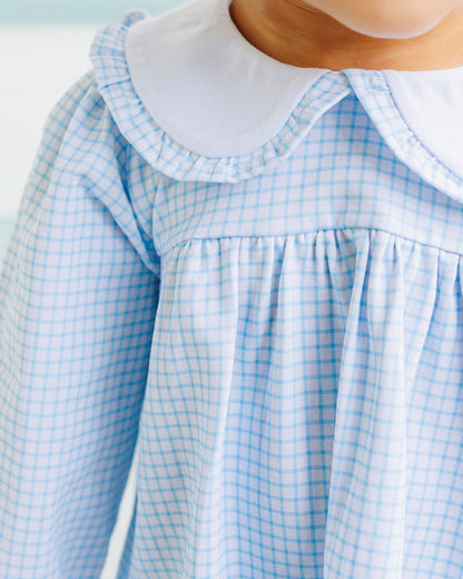 Catherine Diaper Set- Light Blue Windowpane (Fall Preorder ETA September)