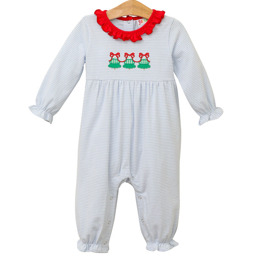 Christmas Tree Trio Ruffle Romper