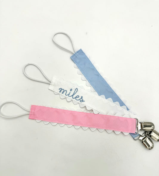 Embroidered Pacifier Clip
