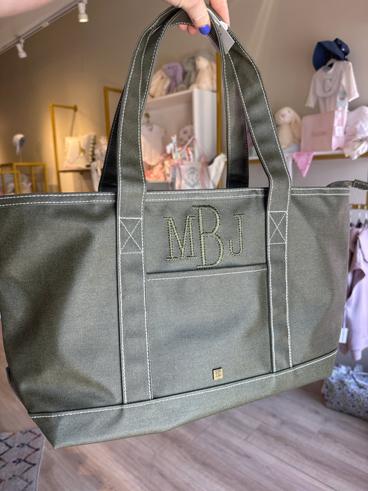 Medium Tote - Coated Canvas Olive