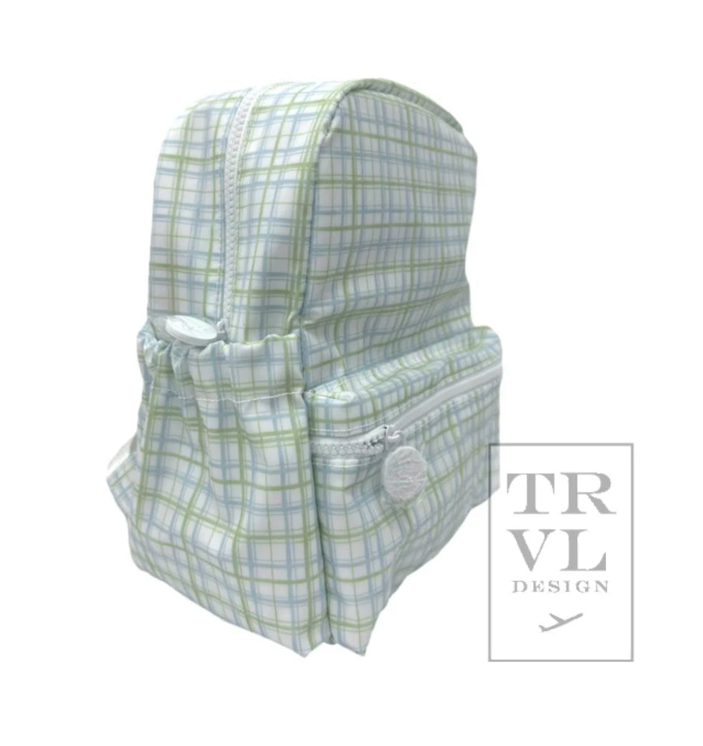 MINI BACKER - Classic Plaid Green Backpack by TRVL Designs