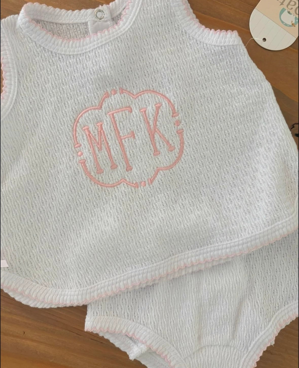 Paty Knit, 2 PC Sleeveless Diaper Set (PREORDER ETA April)