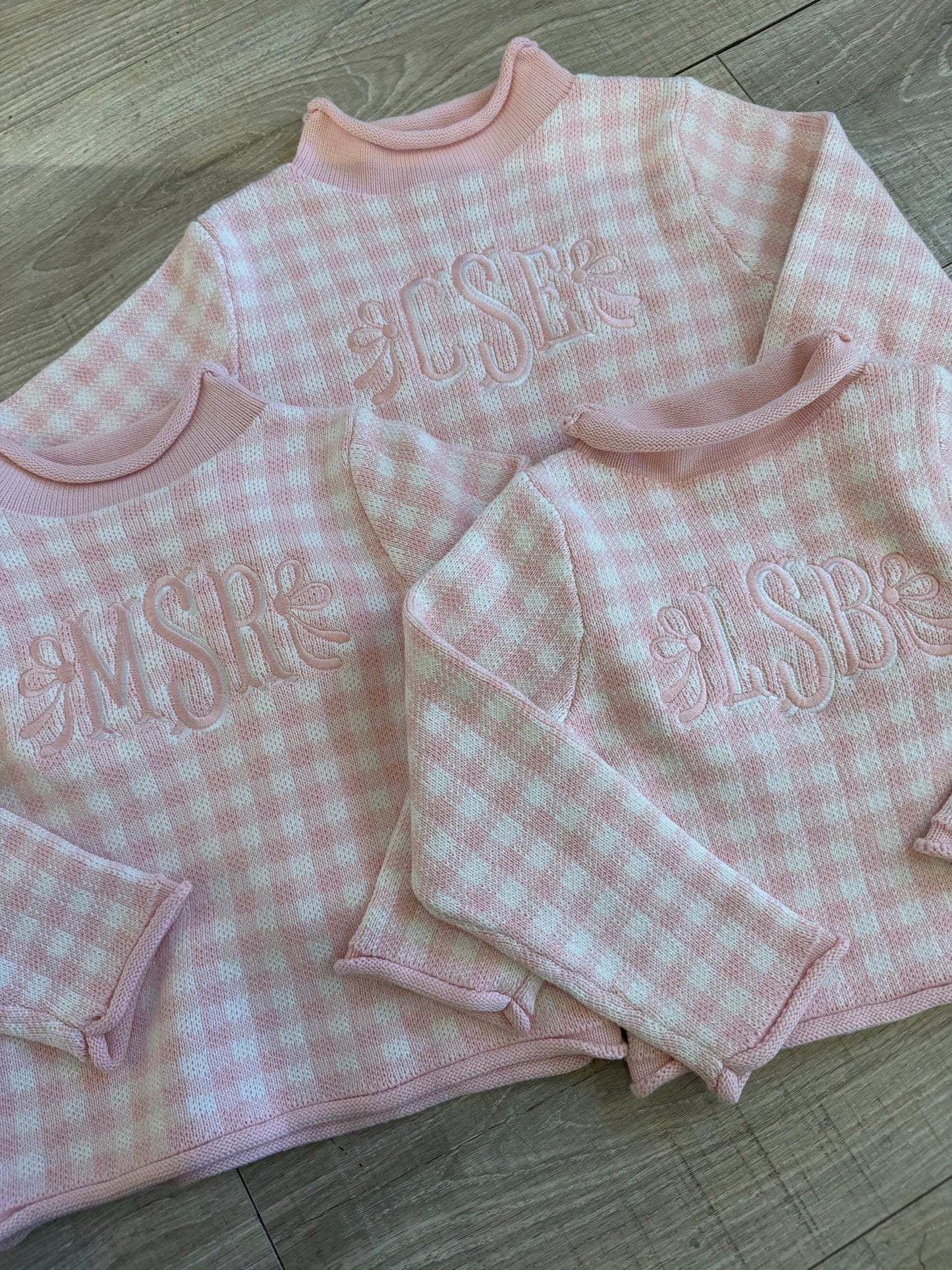 Gingham Roll-neck Sweater