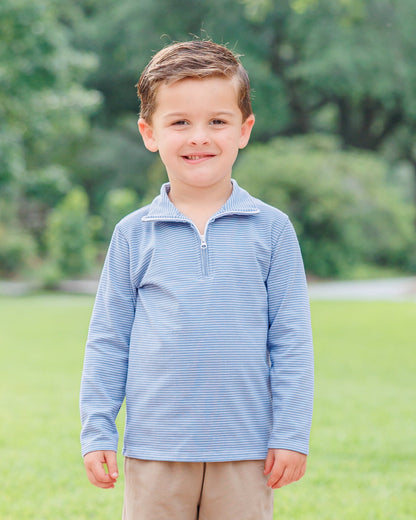 Evan Pullover- Dusty Blue Stripe (Fall Preorder ETA September)