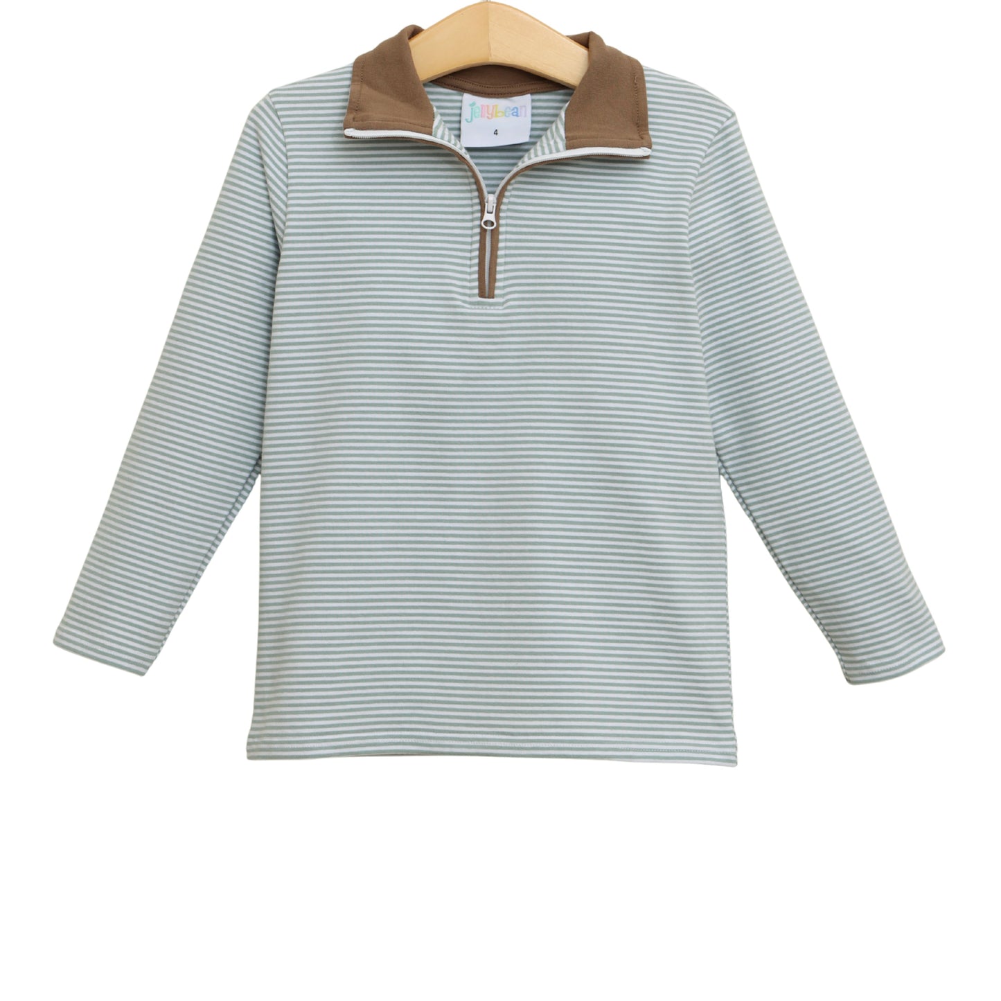 Evan Pullover- Dusty Sage Stripe/Light Brown (Fall Preorder ETA September)