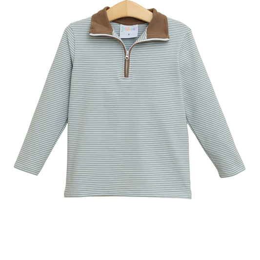 Evan Pullover- Dusty Sage Stripe/Light Brown (Fall Preorder ETA September)