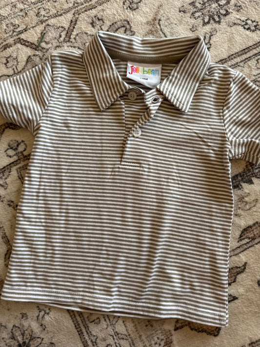 12 mo jellybean grey striped bubble