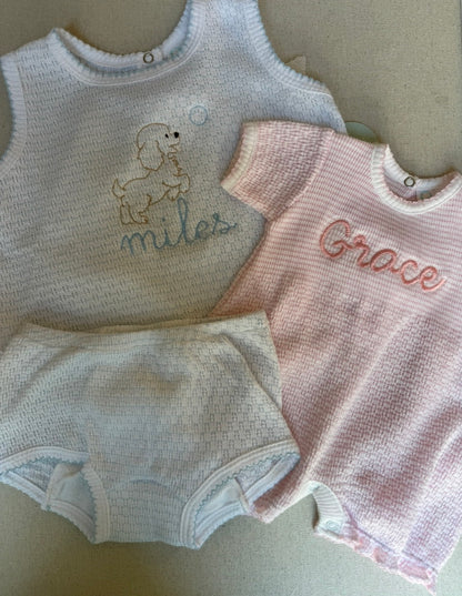 Paty Knit, 2 PC Sleeveless Diaper Set (PREORDER ETA April)