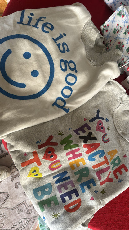 Reversible graphic mock-neck sweatshirt