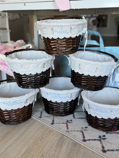 Lined Wicker Easter Basket
