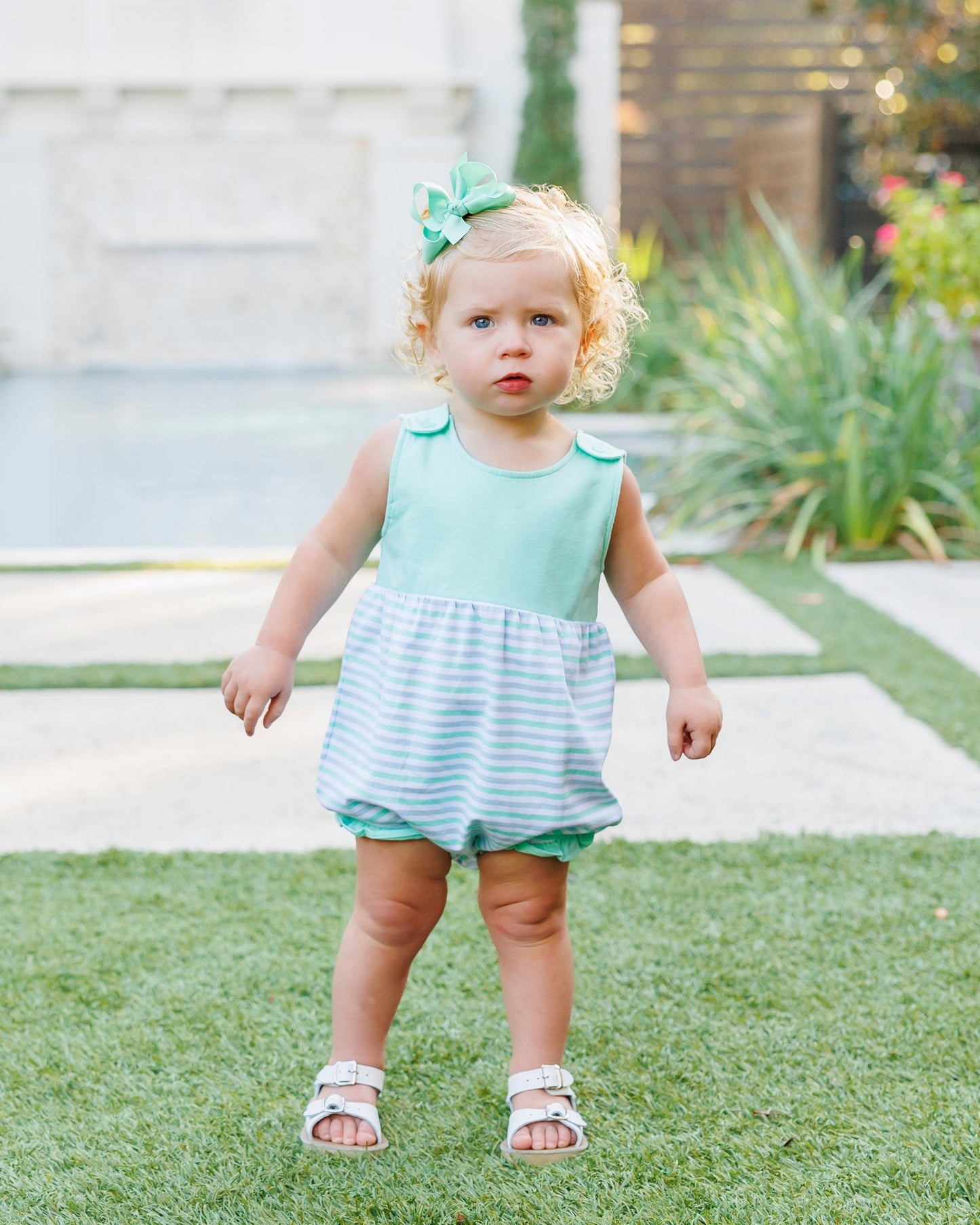 Lily Ruffle Bubble- Seaside Stripe  PREORDER ETA April