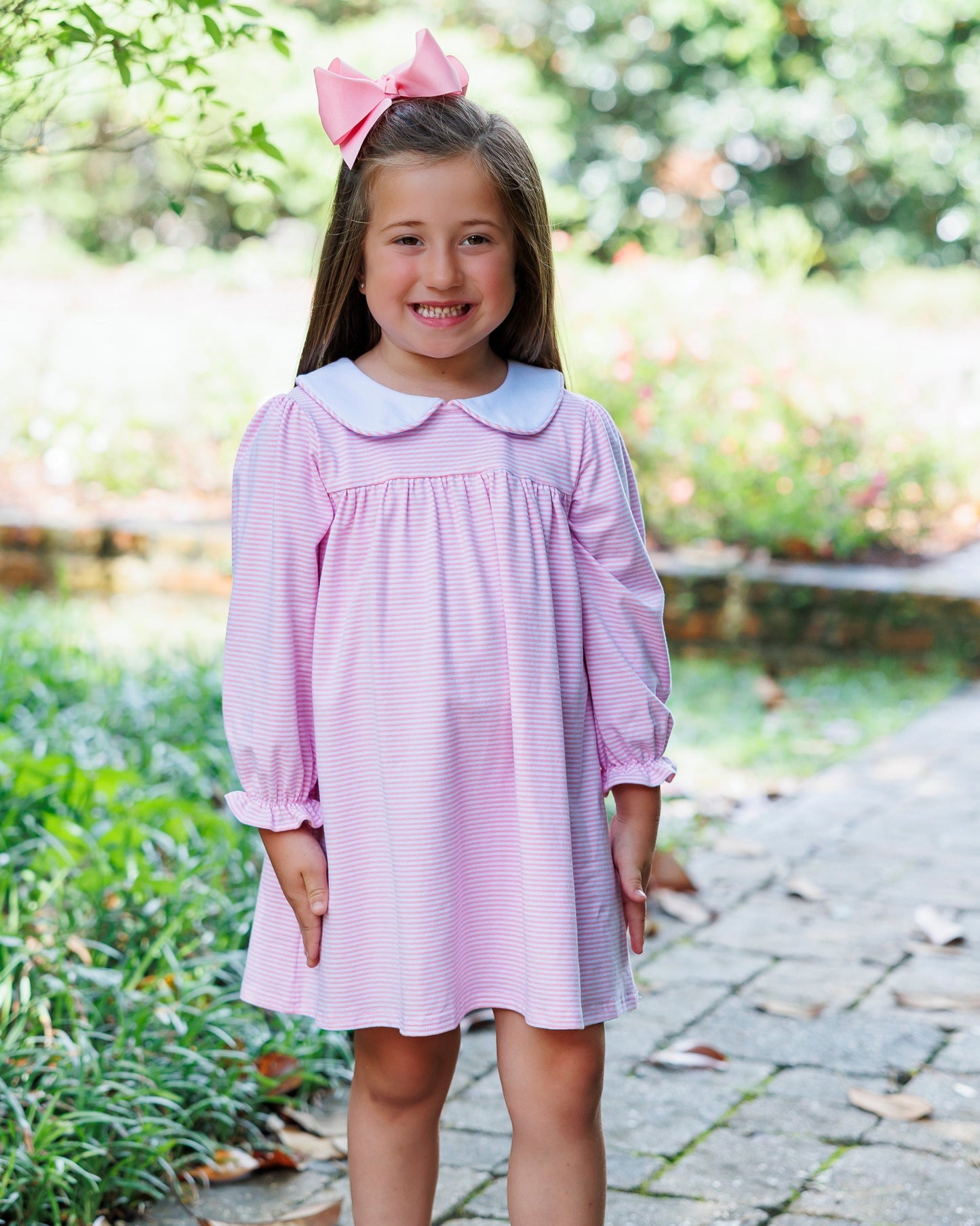 Lottie Dress- Light Pink Stripe (Fall Preorder ETA September)