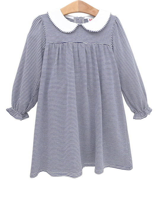 Lottie Dress- Navy Stripe (Fall Preorder ETA September)