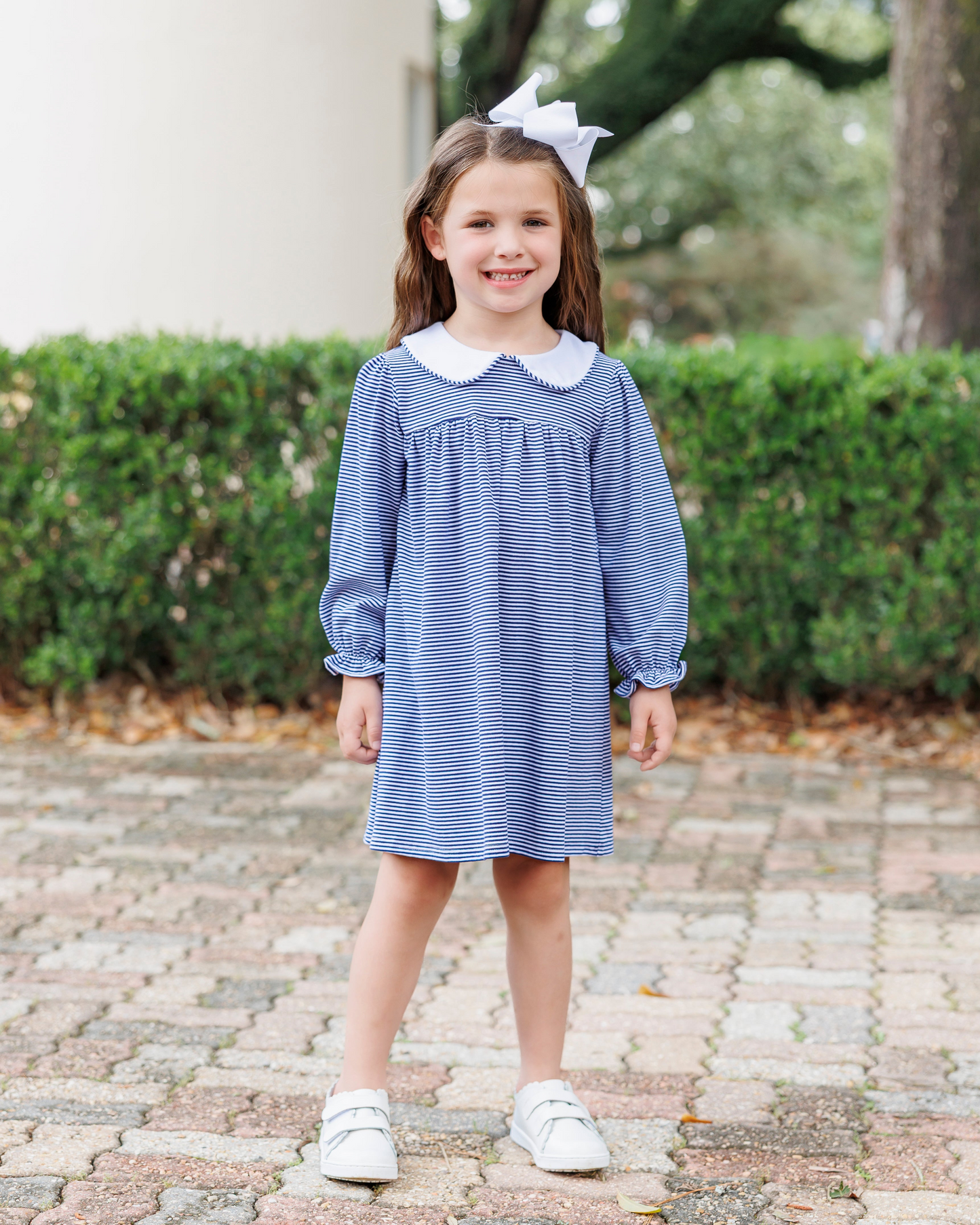 Lottie Dress- Navy Stripe (Fall Preorder ETA September)