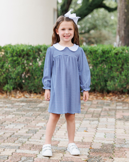 Lottie Dress- Navy Stripe (Fall Preorder ETA September)