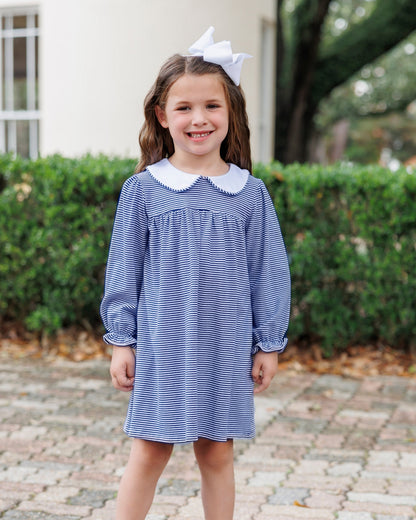 Lottie Dress- Navy Stripe (Fall Preorder ETA September)